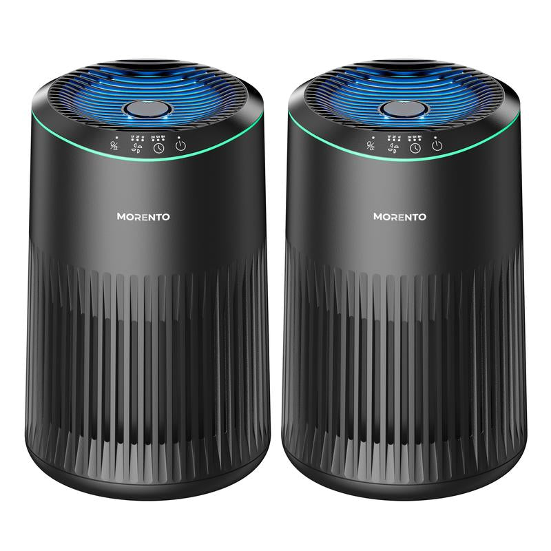 CHIVALZ 2-Pack Portable HEPA Air Purifiers for Home and Bedroom, Designed for Allergy Relief from Pets, Viruses, and Dust with 360° Air Intake System and Sleep Mode